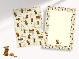 brown dog pattern a6 notecards (pack of 10 with envelopes)