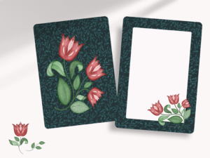 Luxury paper stationery set of red tulips notecards by Whispers in Print