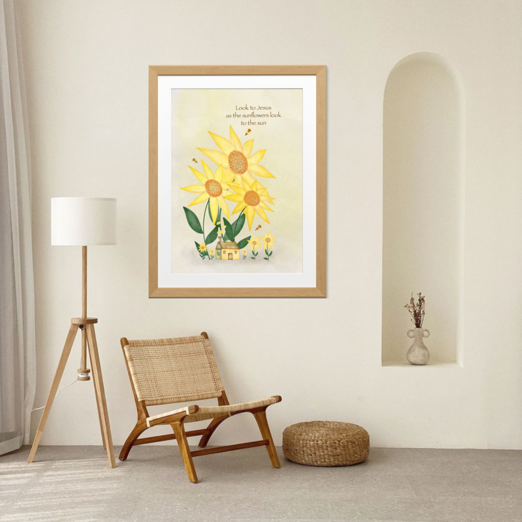 framed art print look to jesus