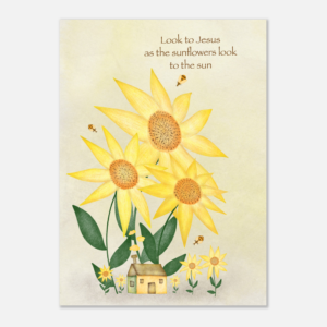 Look to Jesus Sunflowers - Premium Semi-Glossy Paper Poster (13x18 cm / 5x7″)